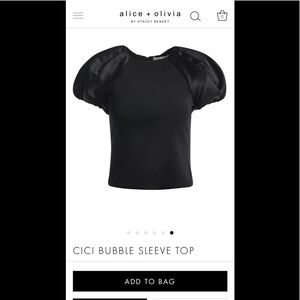 Alice+Olivia CICI BUBBLE SLEEVE Top
